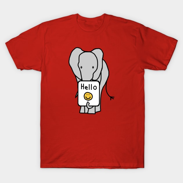 Elephant says Hello T-Shirt by ellenhenryart